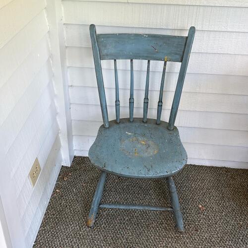 Painted Child&rsquo;s Spindle-Back Wood Chair