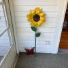 Metal Sunflower Garden Stake With Removable Butterfly - 2