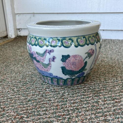 Chinese Bird and Floral Ceramic Planter