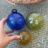 Wicker Basket with Handblown Glass Fishing Floats - 3