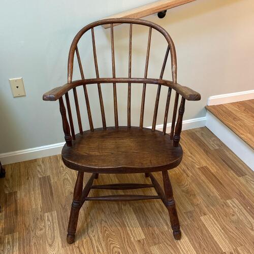 Windsor-Style Bow-Back Wooden Armchair