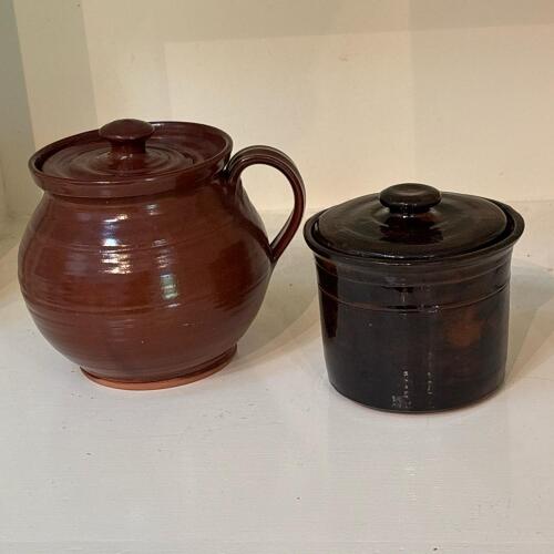 Pair of Glazed Stoneware Crocks