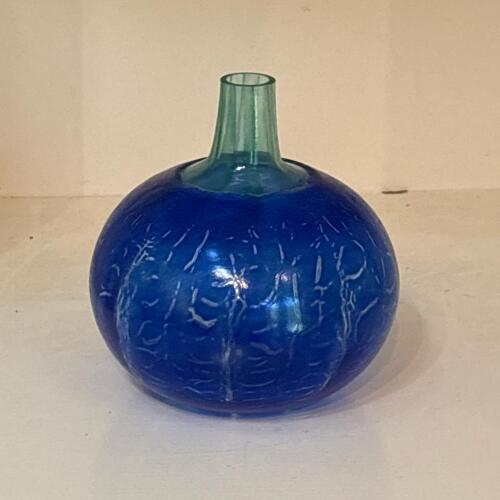 Kosta Boda Stagioni Blue Glass Vase by Gunnel Sahlin