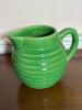 Green Ribbed Pottery Pitcher in the Art Deco Style - 2