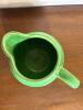 Green Ribbed Pottery Pitcher in the Art Deco Style - 3