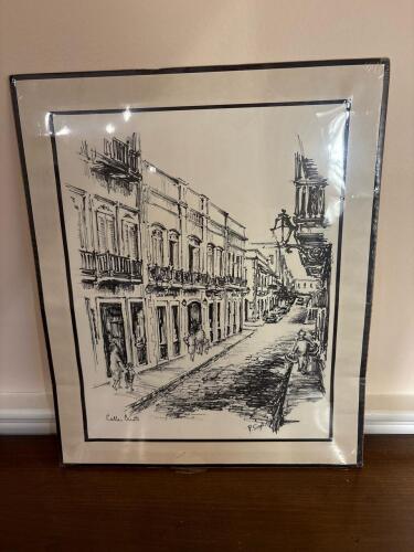 14x17 Calle Cristo Street Scene Art Print