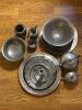 Pewter Tableware Pieces in Traditional Style