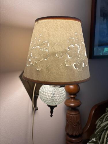 Wall Sconce Lamp With Embossed Floral Shade