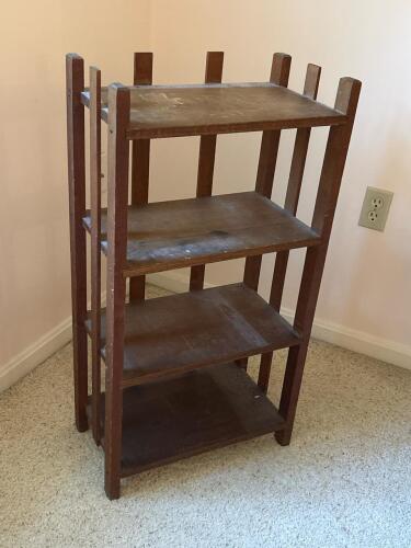 Wooden Shelf Unit in Arts and Crafts Style