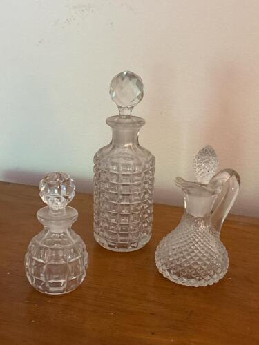 Pressed Glass Cruet and Perfume Bottles