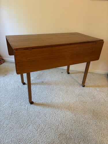 Early American Drop-Leaf Wooden Table