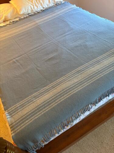 L.L.Bean Pendleton Blue Striped Wool Blanket