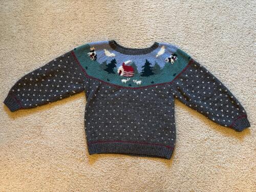 Deans of Scotland Wool Sweater with Farm Animal Motif