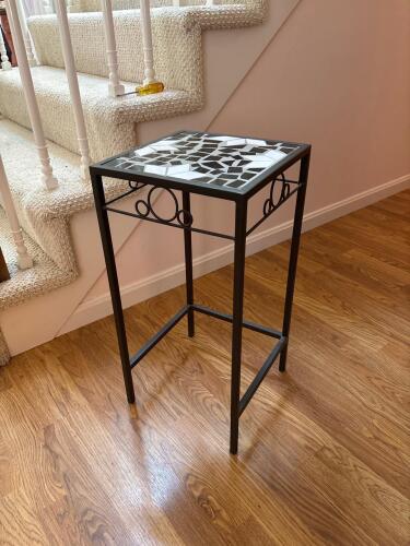 Mosaic Tile Top Plant Stand