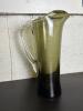 MCM Blown Glass Pitcher With Clear Handle