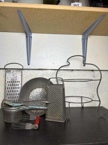 Vintage Kitchen Utensils and Graters Including Bromco
