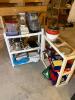 Plastic Utility Shelves with Kitchenware Lot