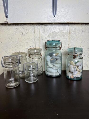 Vintage Canning Jars with Wire Bale Lids