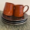 Long Family Pottery Redware Mugs and Plates - 6