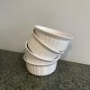White Ceramic Ramekins with Fluted Sides