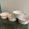 White Ceramic Ramekins with Fluted Sides - 2
