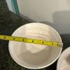White Ceramic Ramekins with Fluted Sides - 4