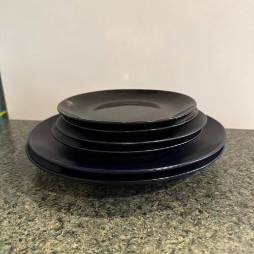 Assorted Blue Plates, Royal Norfolk and Williams Sonoma