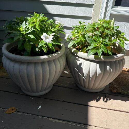 Pair of Fluted Outdoor Planters