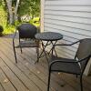 Outdoor Patio Bistro Table and plastic Wicker Chairs Set