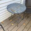 Outdoor Patio Bistro Table and plastic Wicker Chairs Set - 4