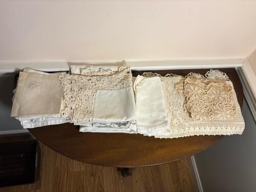 Assorted Vintage Linen and Crochet Doilies and Napkins