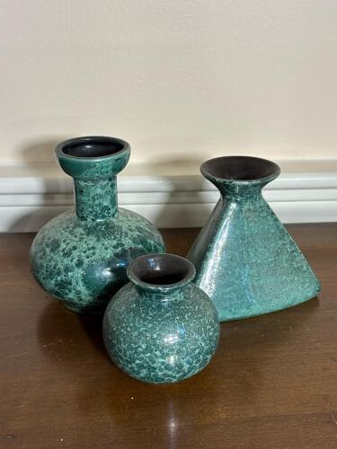 Three Scheurich West German Art Pottery Vases
