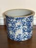 Stoneware Butter Crock Blue Spongeware-Style - 2