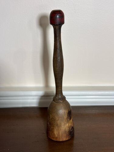 Wooden Mallet with Red Painted Top