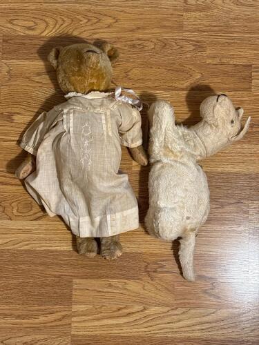 Vintage Teddy Bear and Dog Plush Toys, Early 20th Century-Style