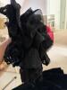 Victorian-Style Black Velvet Skirt and Parasol - 3