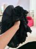 Victorian-Style Black Velvet Skirt and Parasol - 4