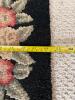 Handmade Floral Hooked Rug Oval Black Border - 5