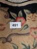 Handmade Floral Hooked Rug Oval Black Border - 7