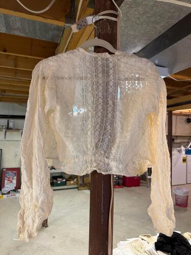 Vintage White Lace Blouse, XS