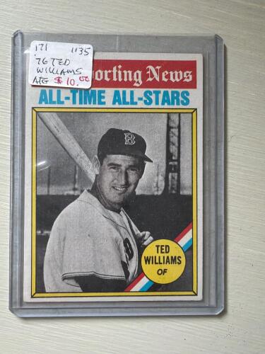1976 Topps Ted Williams All-Time All-Stars Baseball Card