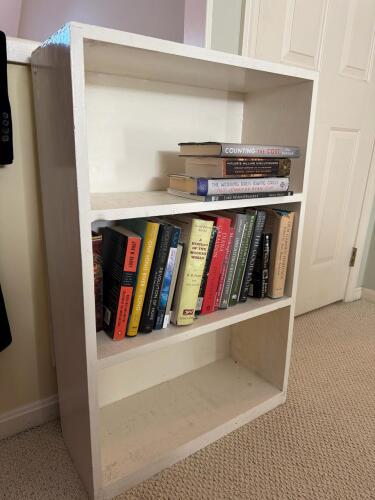 White Painted Bookshelf with Books