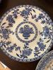 Blue and White Transferware Plates in Mixed Floral Patterns - 7