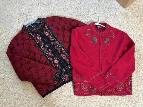 Icelandic Design Knit Cardigans Floral and Paisley Embroidery