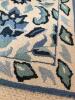 L.L.Bean Hand-Hooked Wool Accent Rug Blue Floral Pattern - 3