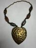 Large Hammered Brass Heart Necklace