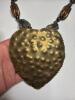 Large Hammered Brass Heart Necklace - 2