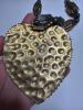 Large Hammered Brass Heart Necklace - 3