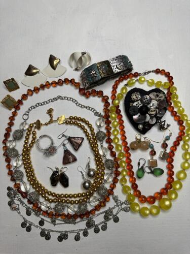 Mixed Costume Jewelry Necklaces, Bracelets, and Earrings Assortment