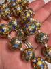 Cloisonn&eacute; Bead Necklace With Floral Motif - 6